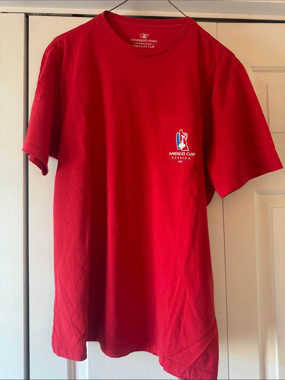 Vineyard Vines Red America's Cup Pocket T-Shirt